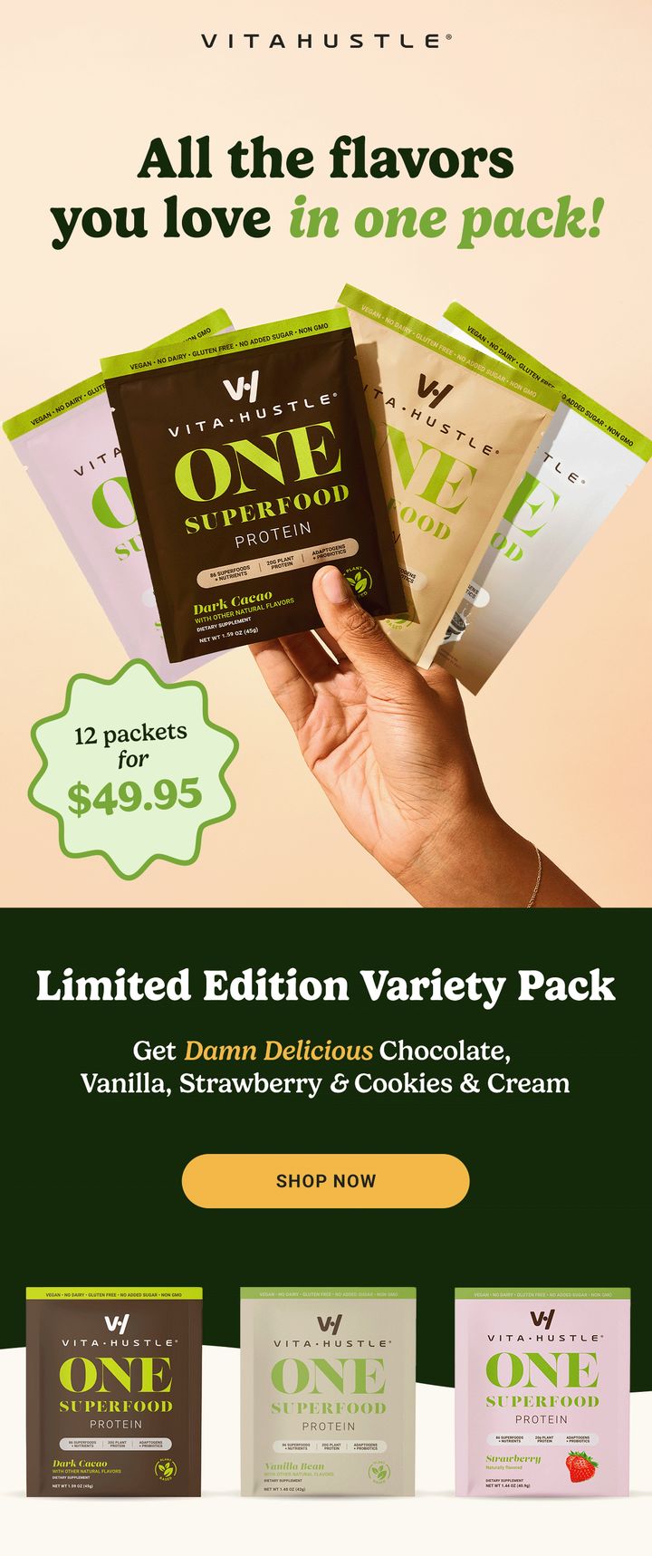 Limited edition variety pack, 12 packets