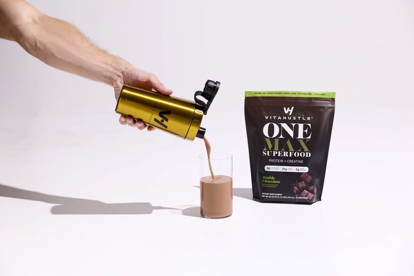 VitaHustle ONE MAX Double Chocolate with protein and creatine